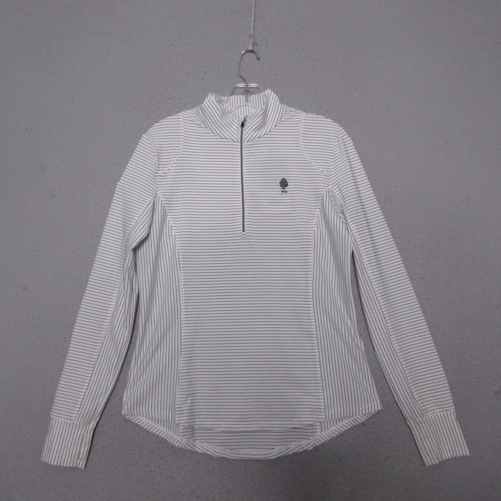Zero Restriction Top Medium Stripe Renae 1/4 Mock Neck UPF 50  Golf Vented NWT‎